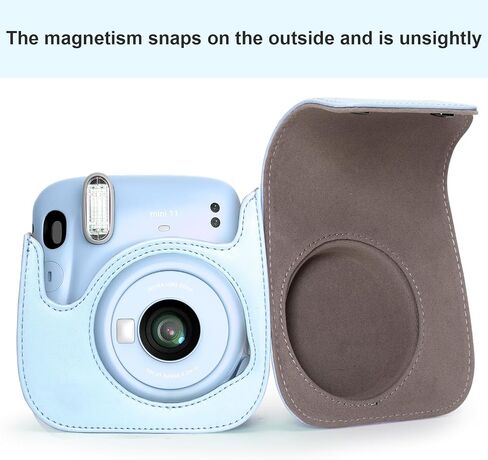 Instant mini 12 Camera Case Compatible with Instax Mini 12 11, Protective Case PU Leather Bag with Pocket and Adjustable Shoulder Strap (Mint Green) in Saudi Arabia