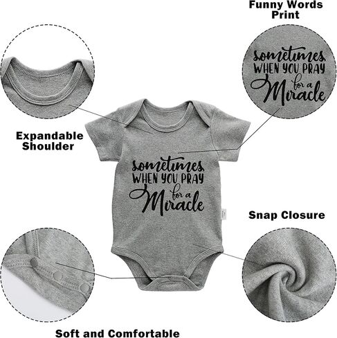 Baby Twins Bodysuits Sometimes When You Pray For A Miracle Unisex Baby Clothes Toddler Outfits Twin Romper in Kuwait