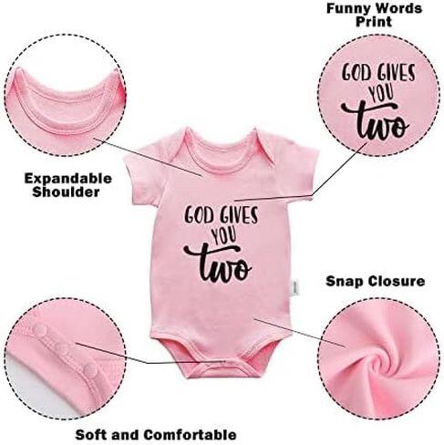 Baby Twins Bodysuits Sometimes When You Pray For A Miracle Unisex Baby Clothes Toddler Outfits Twin Romper in Kuwait