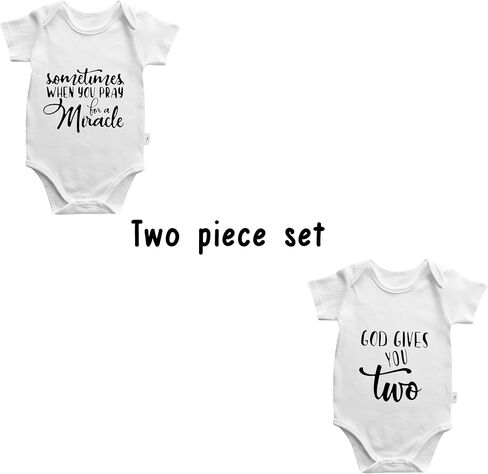 Baby Twins Bodysuits Sometimes When You Pray For A Miracle Unisex Baby Clothes Toddler Outfits Twin Romper in Kuwait