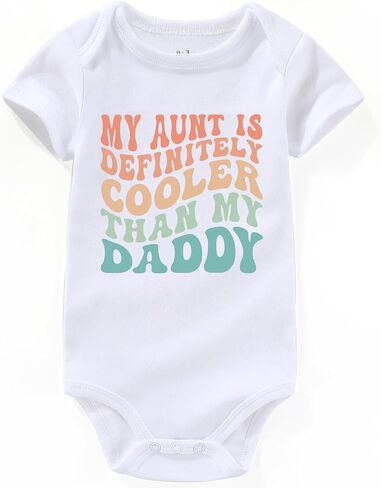 my aunt is cooler than my dad Aunt Baby Clothes Boy Aunt Loves Me Auntie bestie Baby Girl Clothes white in Saudi Arabia