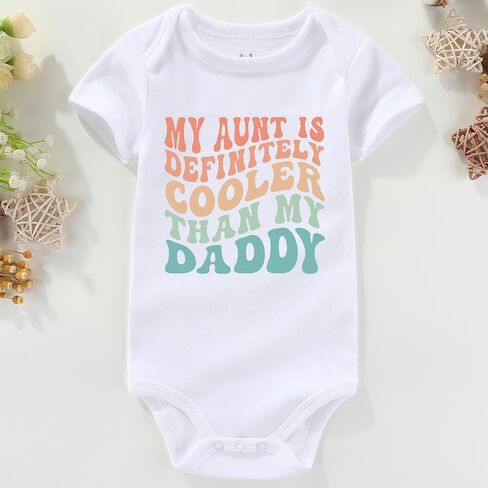 my aunt is cooler than my dad Aunt Baby Clothes Boy Aunt Loves Me Auntie bestie Baby Girl Clothes white in Saudi Arabia