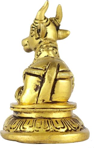 ASHIRWAD Nandi Brass Idol Statue Sculpture Murti God of Yoga Shiva Vahan Bull (Nandi-04) in Kuwait