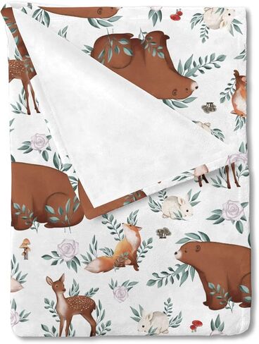 Highland Cow Boho Floral Baby Blanket Girls Boy Gift Farm Cow Yak Retro Flowers Flannel Swaddle Blanket Soft Receiving Cover Kids Nursery Bed Throw Stroller Crib Shower Gifts 30x40 in Saudi Arabia