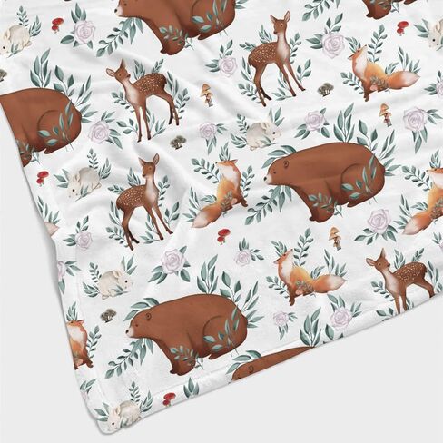 Highland Cow Boho Floral Baby Blanket Girls Boy Gift Farm Cow Yak Retro Flowers Flannel Swaddle Blanket Soft Receiving Cover Kids Nursery Bed Throw Stroller Crib Shower Gifts 30x40 in Saudi Arabia