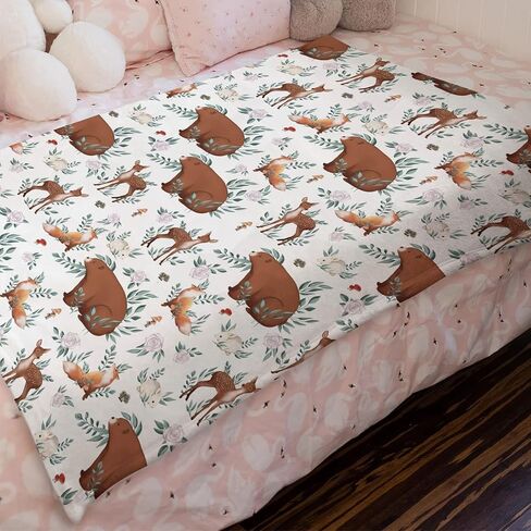 Highland Cow Boho Floral Baby Blanket Girls Boy Gift Farm Cow Yak Retro Flowers Flannel Swaddle Blanket Soft Receiving Cover Kids Nursery Bed Throw Stroller Crib Shower Gifts 30x40 in Saudi Arabia