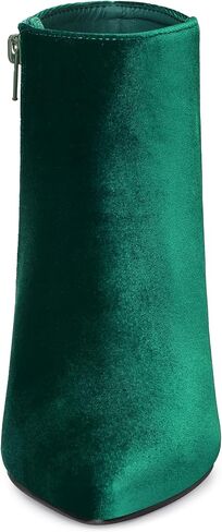 Allegra K Women's Velvet Pointy Toe Zipper Stiletto Heels Ankle Boots in Saudi Arabia