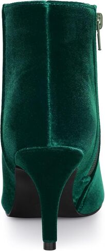 Allegra K Women's Velvet Pointy Toe Zipper Stiletto Heels Ankle Boots in Saudi Arabia