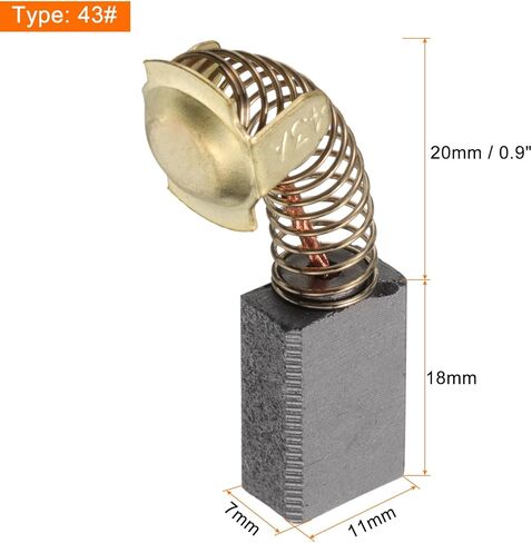 HARFINGTON 20 قطعة فرشاة كربون 18 مم × 11 مم × 7 مم فرشاة طاحونة 43# جزء استبدال محرك كهربائي زاوية طاحونة قطع آلة تلميع فرش لإصلاح الأدوات الكهربائية in Saudi Arabia