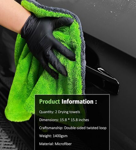 مجموعة من 3 مناشف لتجفيف السيارة، مناشف كبيرة من الألياف الدقيقة للسيارات، مناشف تجفيف عالية الامتصاص بدون حواف لغسيل السيارات ومناشف وافل رقيقة خالية من الوبر سريعة الجفاف لشاحنة السيارات الرياضية متعددة الاستخدامات، باللون الأخضر in Kuwait