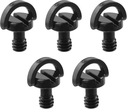 Savagow 5Pcs D Ring Tripod Screw 1/4 Inch Stainless Steel D Shaft Black Screw Camera Mounting Screw Adapter Quick Release Flat Head Screw in Kuwait