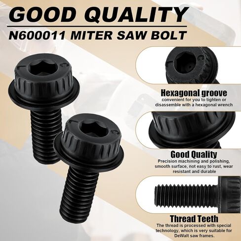 2pcs Miter Saw Blade Bolts, N600011 Miter Saw Blade Bolt Replacement Miter Saw Accessories Bolts Compatible with Dewalt Miter Saw Model Series in Saudi Arabia