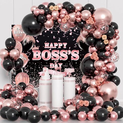 لافتة خلفية Happy Boss's Day مقاس 8×6أقدام خلفية يوم الزعيم الدولي Boss Lady Female Best Boss Ever Party لافتة زينة للنساء في يوم الرئيس الداخلي والخارجي (96x72 بوصة) in Kuwait