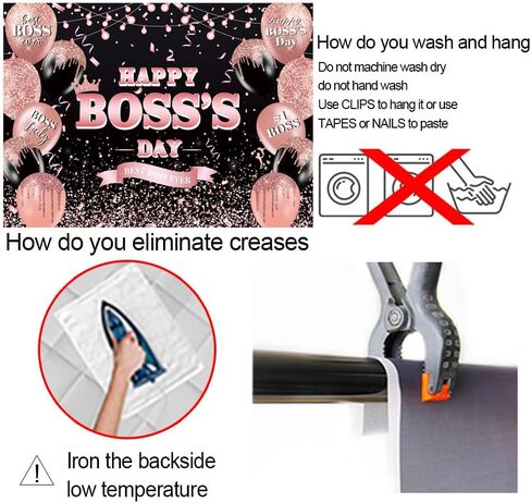 لافتة خلفية Happy Boss's Day مقاس 8×6أقدام خلفية يوم الزعيم الدولي Boss Lady Female Best Boss Ever Party لافتة زينة للنساء في يوم الرئيس الداخلي والخارجي (96x72 بوصة) in Kuwait