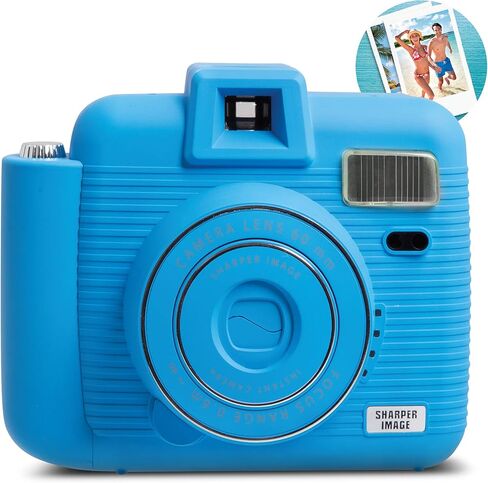 كاميرا SHARPER IMAGE الفورية مزودة بفلاش و5 أوضاع إضاءة، متوافقة مع فيلم Mini Film الفوري، باللون الأزرق in Kuwait