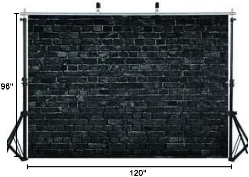 AIIKES 7x5FT Black Brick Wall Photography Backdrop Vintage Theme Stone Brick Design Photography Background Baby Birthday Party Decoration Photo Booth Studio Props 11-501 in Kuwait