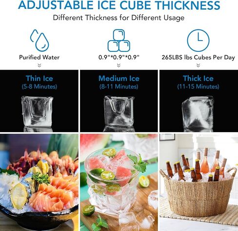 Ice Maker, Commercial Ice Machine, 200LBS/24H, Stainless Steel Ice Machine Ready in 5-15Mins, Freestanding Ice Maker with Ice Scoops, Self-Cleaning for Home Bar 120V/60Hz/420W in Saudi Arabia