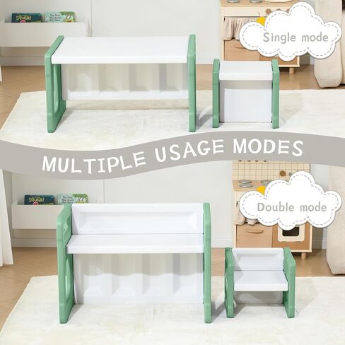 Table and Chair Set, Height-Adjustable Toddler Table and Chair Set, Montessori Table Chair for Ages 3-8, Toddler Chairs for Table, Childrens Table for Classroom, Green in Saudi Arabia