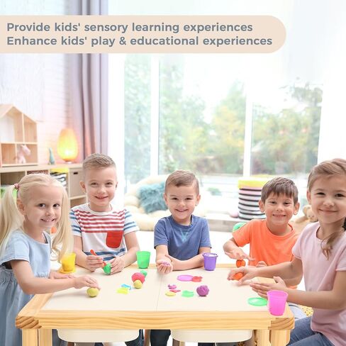 Sensory Table with 2 Foldable Storage Bins, Multifunction Wooden Sand and Water Table with Double-Side Board & Paper Roll Dispenser, Activity Game Table, Indoor Outdoor Use, for Kids in Saudi Arabia
