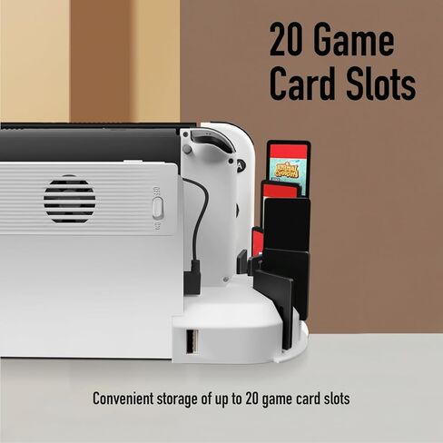 TNP Cooling Fan for Nintendo Switch and Switch OLED - External Dock Station Cooling Fan for Nintendo Switch OLED - High Speed Silent Fan Effective Heat Dissipation - USB Port Input, White in Saudi Arabia