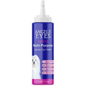 ANGELS' EYES Multi-Purpose Sterile Eye Wash 4 oz Eye Cleaner and Rinse, Tear Stain Reducer for Allergies, Debris, Mucus, Irritation and Weepy Eyes for All Dogs with Boric Acid