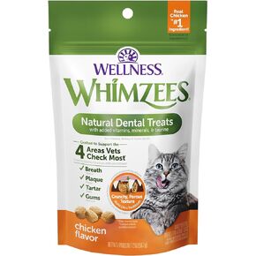 Whimzees Wellness Natural Cat Dental Treats, Chicken & Salmon Flavor, 4.5 Ounce
