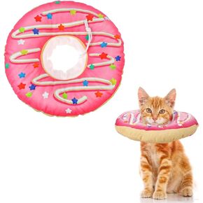 Cat Cone Collar Soft, Cute Cat Donut Collar Adjustable Cat Recovery Collar Comfortable Elizabethan Cones to Stop Licking Anti-Bite Neck Cone for Cats Kittens Small Dogs After Surgery
