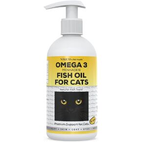 Fish Oil for Cats Natural Omega 3 Fish Oil Liquid for Pets - Cat Shedding Products, Cat Dandruff - Omega 3 Fish Oil for Cats Hairballs - Cat Health Supplies Omega 3 for Cat Vitamins and Supplements
