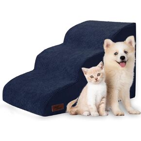 Dog Stairs and Ramp for Bed, 4-Step Dog Steps for Small Dogs and Cats,Non-Slip Pet Stairs Suitable High Bed Climbing