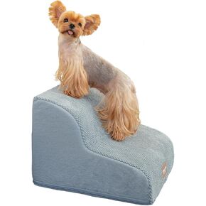 سلالم للكلاب الصغيرة - سلالم للكلاب بخطوتين للأريكة والكرسي، خطوات للحيوانات الأليفة للكلاب والقطط الصغيرة، خطوة داخلية متوازنة للكلاب غير قابلة للانزلاق، رمادي، in Kuwait