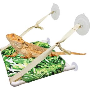 Lizard Window Perch, Reptile Bed, Bearded Dragon Window Hammock, Reptile Tank Accessories, Suitable for Lizard Bearded Dragon Chameleon Kitten Guinea Pig Rat 12 × 11 Inches