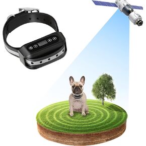 نظام سياج الكلاب اللاسلكي Blingbling Petsfun GPS، نظام احتواء الحيوانات الأليفة بتقنية الأقمار الصناعية الكهربائية عن طريق حدود إشارة GPS للكلاب والحيوانات الأليفة مع جهاز استقبال طوق مقاوم للماء وقابل لإعادة الشحن (أبيض)