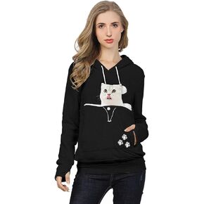 Unisex Big Pouch Hoodie Long Sleeve Pet Dog Holder Carrier Sweatshirt Hooded Pocket Kangaroo Hoodie