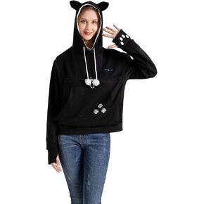 Cat Dog Pouch Hoodie Large Pet Pouch Sweatshirt Puppy Kitten Holder Carrier Pullover Top for Women