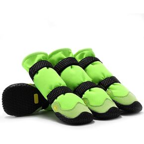 Dog Shoes, BESUNTEK Pet Dog Boots for Medium Large Dogs, Waterproof Rainproof Dog Paw Protectors with Anti-Slip Rubber Soles and Reflective Straps for Indoor and Outdoor Hiking and Running (Black, 3)