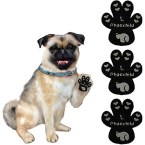 Dog Paw Pads Anti-Slip Grips,Dog Paw Protectors for Senior Dogs on Hot Pavement,Provides Traction to Keep Them from Slipping on Smooth Floors 20 sets-80 Pads Multicolor S