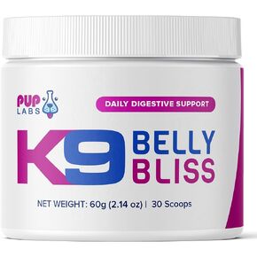 K9 Belly Bliss - Daily Digestive Support - Custom-Formulated Prebiotic for Dogs - Topper for Dry and Wet Food, 30 Scoops, 2.14 oz