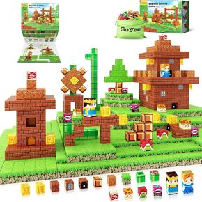 Magnetic Blocks Building Toys 108PCS - Build Mine Magnet World Set, Magnetic Toys for Boys & Girls Ages 3-5 5-7 8-10, Buildable Game Elements Gifts