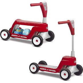 Radio Flyer Scoot 2 Scooter, Toddler Scooter or Ride On, For Ages 1-4, Red Ride On Toy, Large