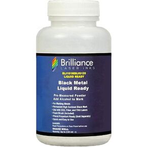 Liquid Ready Laser Marking Powder-"Brilliance Laser Inks" -BLI101MBLIQ120- Black Laser Ink for Metals Marking with CO2/Fiber/YAG (120 ml, Black)