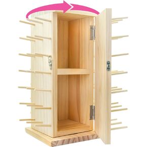 84 Spools Thread Holder Stand - 360° Full Rotating Wooden Thread Holder - Thread Rack - Embroidery Thread Organizer - Thread Storage box for Sewing, Quilting, Jewelry, and Hair-Braiding