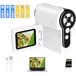 Handheld Digital Microscope for Kids with 2 Inch LCD Screen 6 Adjustable LED Lights Sample Slides 32G Memory Card Mini Portable Pocket Miniature Microscope Ages 8-12 Education Birthday Gifts in Saudi Arabia