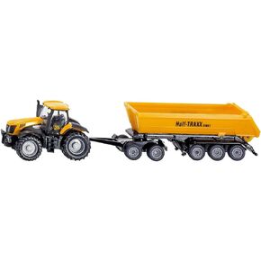 SIKU 1858, JCB Tractor with Dolly and Tipping Trailer, 1:87, Metal/Plastic, Yellow, Removable Tipper Body