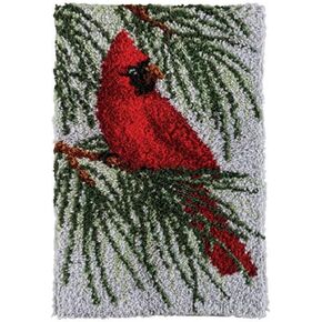 Latch Hook Rug Kits DIY Crochet Yarn Rugs with Color Preprinted Pattern Craft Tapestry Kits for Home Decor(20.5X14.9 Dog)
