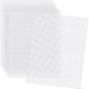 Phinus 7 Pieces 7 Count Plastic Canvas,10.5" x 13.5" Plastic Canvas Sheets, Plastic Mesh, Plastic Mesh Sheet, Eye Mesh for Embroidery, Knit Crochet Projects, DIY Handicraft, Make Dividers