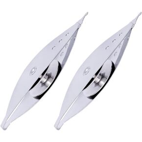 Lovelysp Silver Metal Needle Tattings Metal Iron Tatting Shuttles for Household, Knitting and Sewing Accessories, etc-2PCS