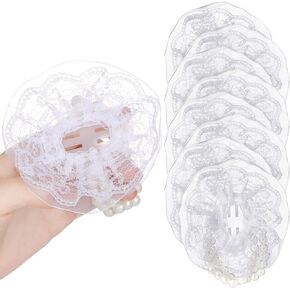 Waydress 12 Pieces Elastic Pearl Wrist Corsage Bands Wedding Wrist Corsages DIY Flower Hand Corsages Stretch Wristlets Band Bracelet for Wedding Prom Bride Handmade Corsage