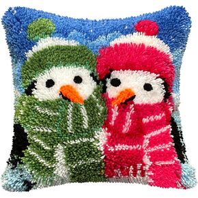 DUPOCHU Latch Hook Kits for Adults, Dragonfly Crafts Cover Case with Printed，Latch Hook Pillow Kits for Kids DIY Needlework Canvas Crochet Yarn Kit for Beginners 17x17 inch (Dragonfly)