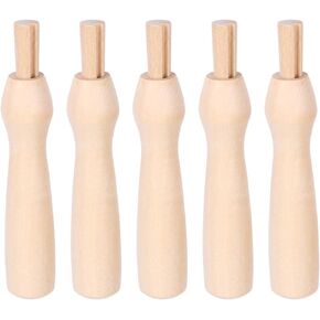 ARTIBETTER 5pcs Poking Felting Needle Pen Wooden Punch Needle Holder Cross Stitch Felting Needle Handles