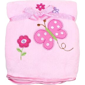 Spasilk Baby-Girls Newborn Extra Thick Plush Blanket with Satin Trim